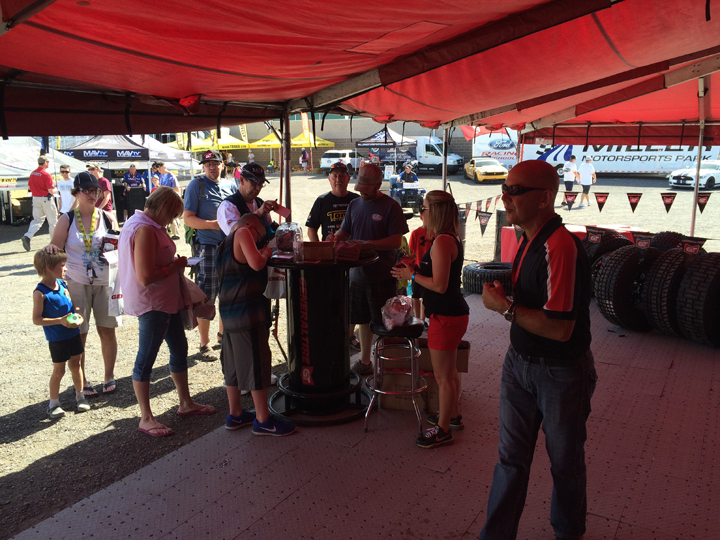Games are played throughout the weekend at the General Tire booth. Simple skill and luck games can win you some cool prizes so check it out the next time you’re at the races.
