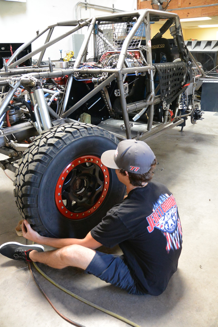 Jerett Brooks runs the new General Grabber MT racing tire. Its design has helped Brooks get maximum traction to throttle him into podium positions for many of the 205 Pro Lite races.
