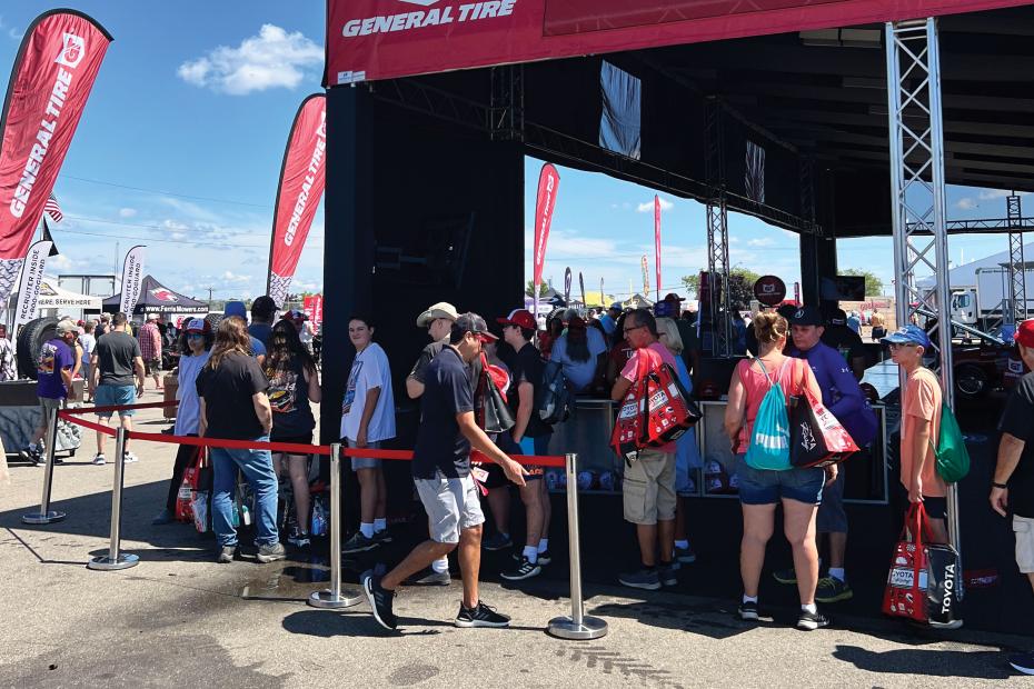 Fans waiting in line for autographs at Watkins Glen